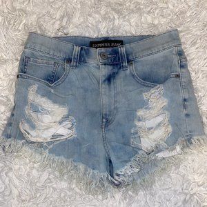 Express Ripped Jean Shorts